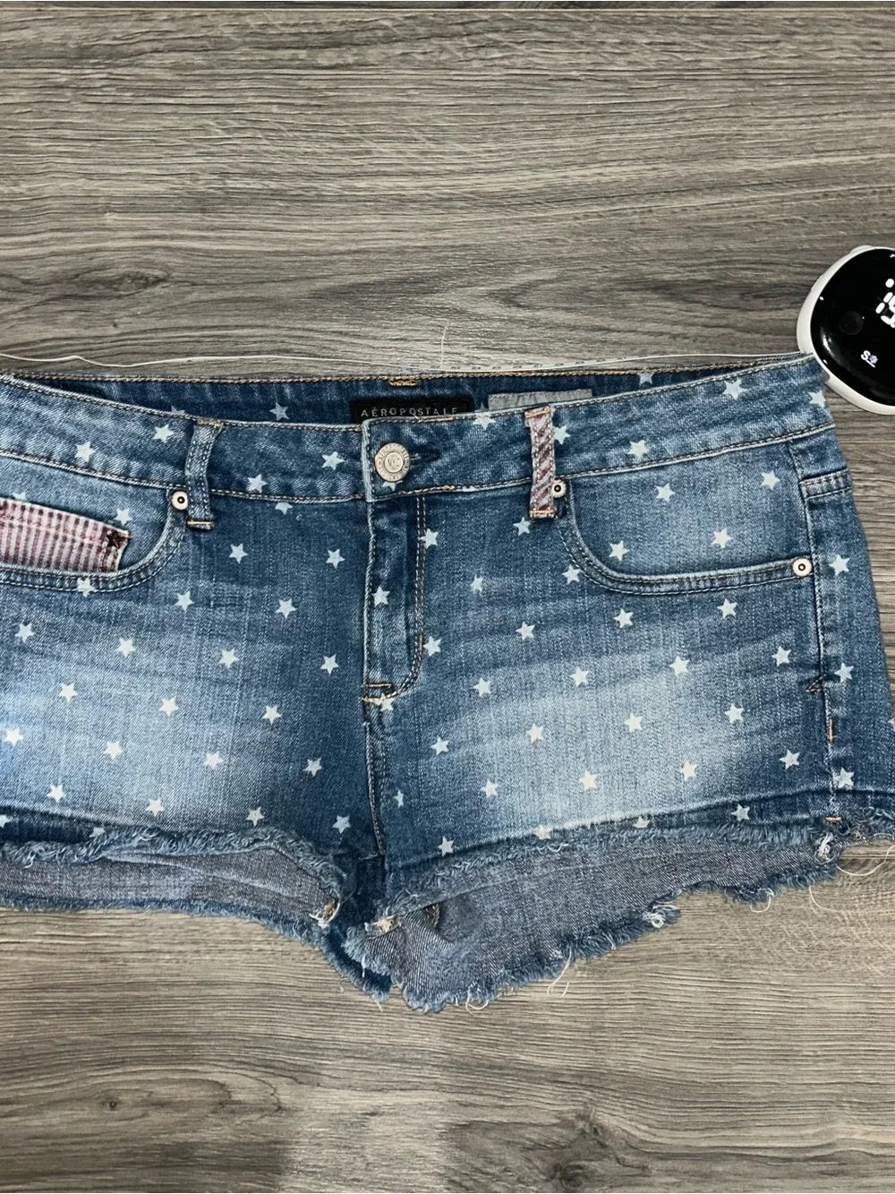 Denim Star-Print Women’s Shorts - Blue